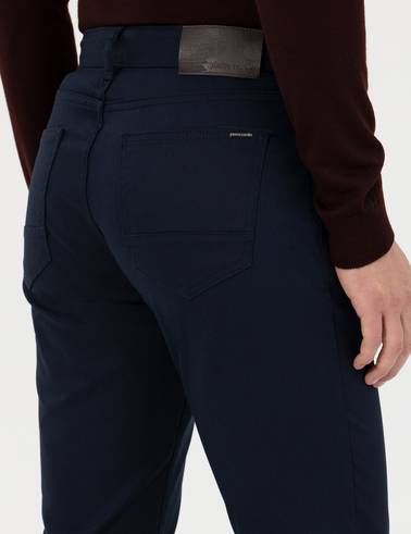 Lacivert Slim Fit Kanvas Pantolon
