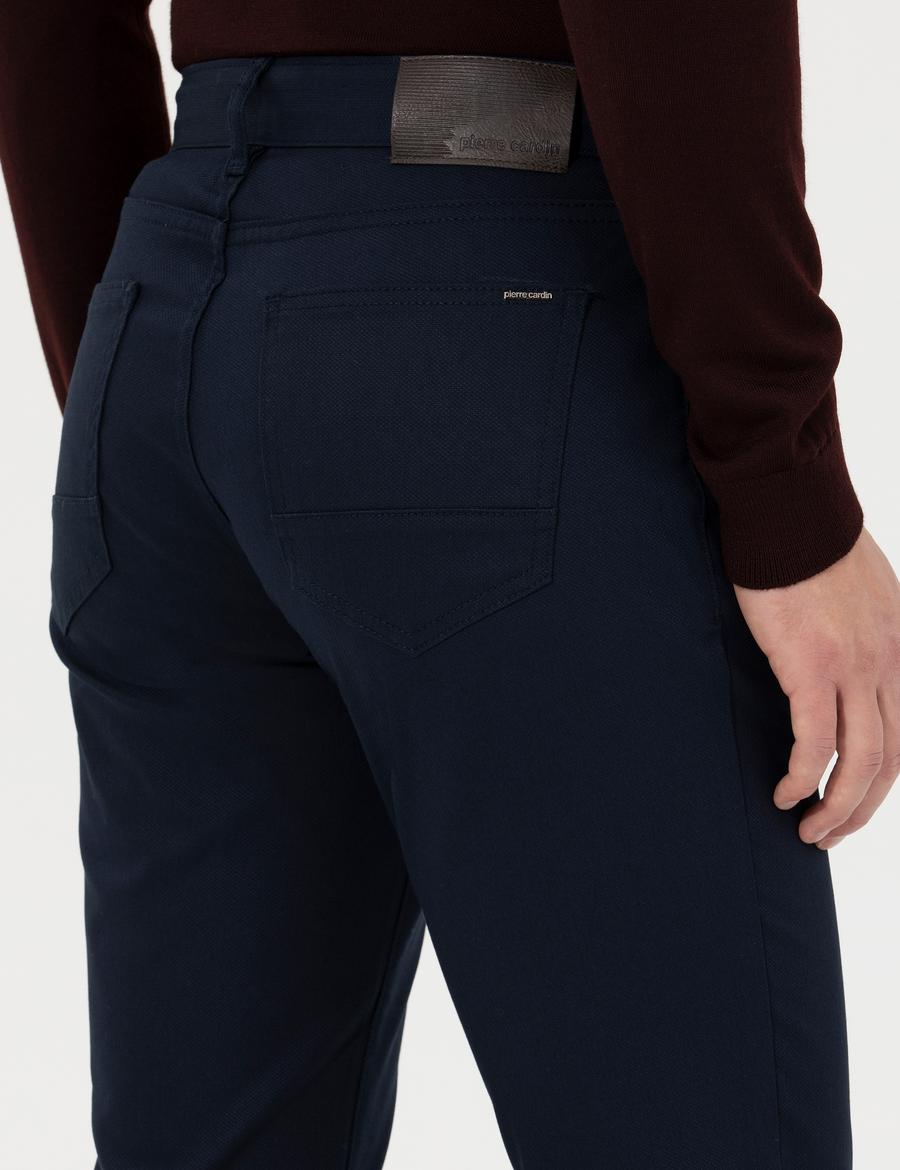 Lacivert Slim Fit Kanvas Pantolon
