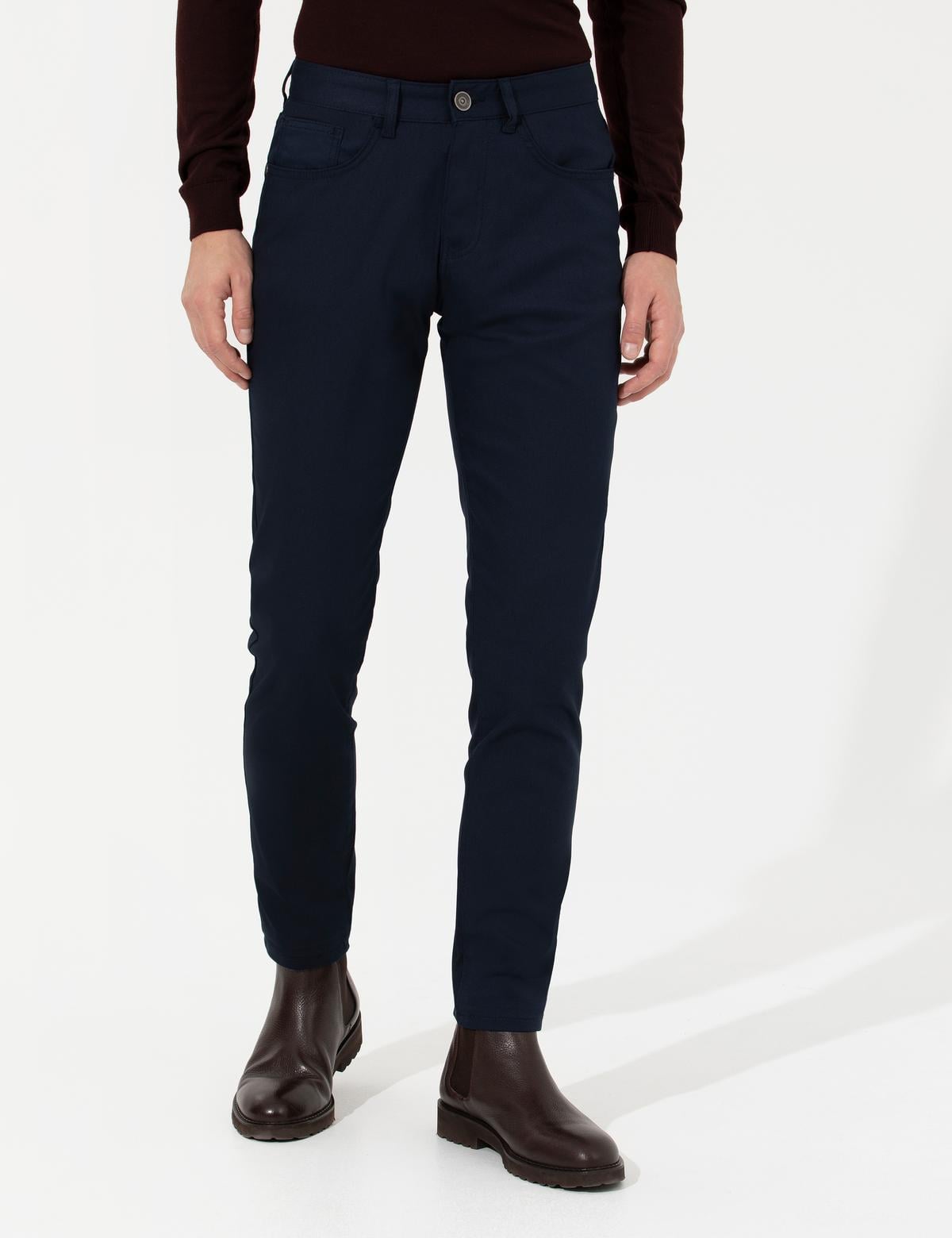 Lacivert Slim Fit Kanvas Pantolon - 50264764129