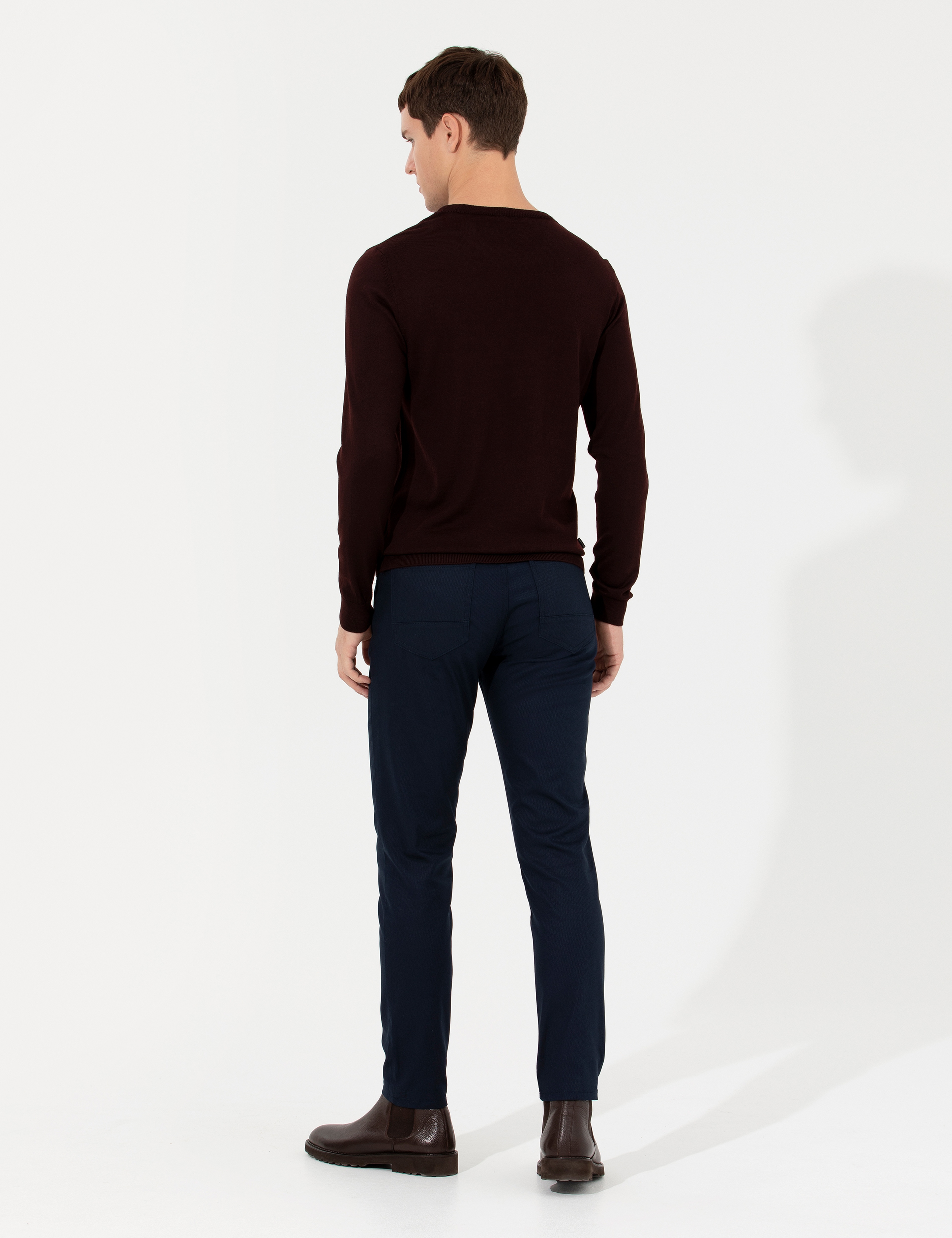 Lacivert Slim Fit Kanvas Pantolon - Image 4