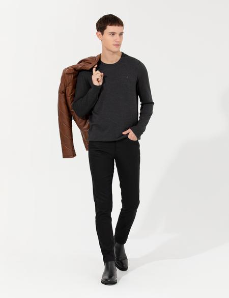 Siyah Slim Fit Kanvas Pantolon - 50264764184