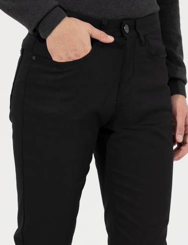 Siyah Slim Fit Kanvas Pantolon