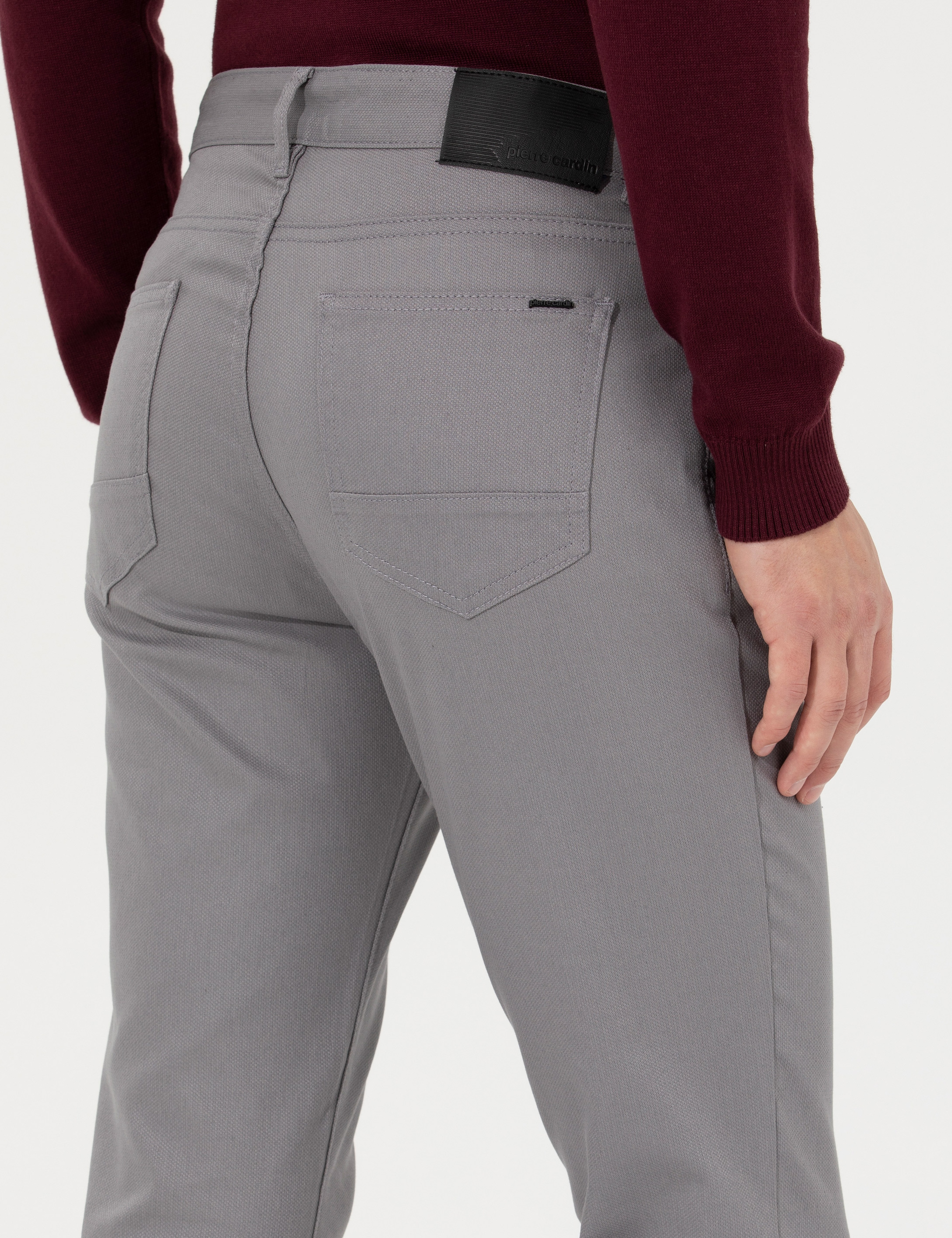 Gri Slim Fit Kanvas Pantolon - Image 7