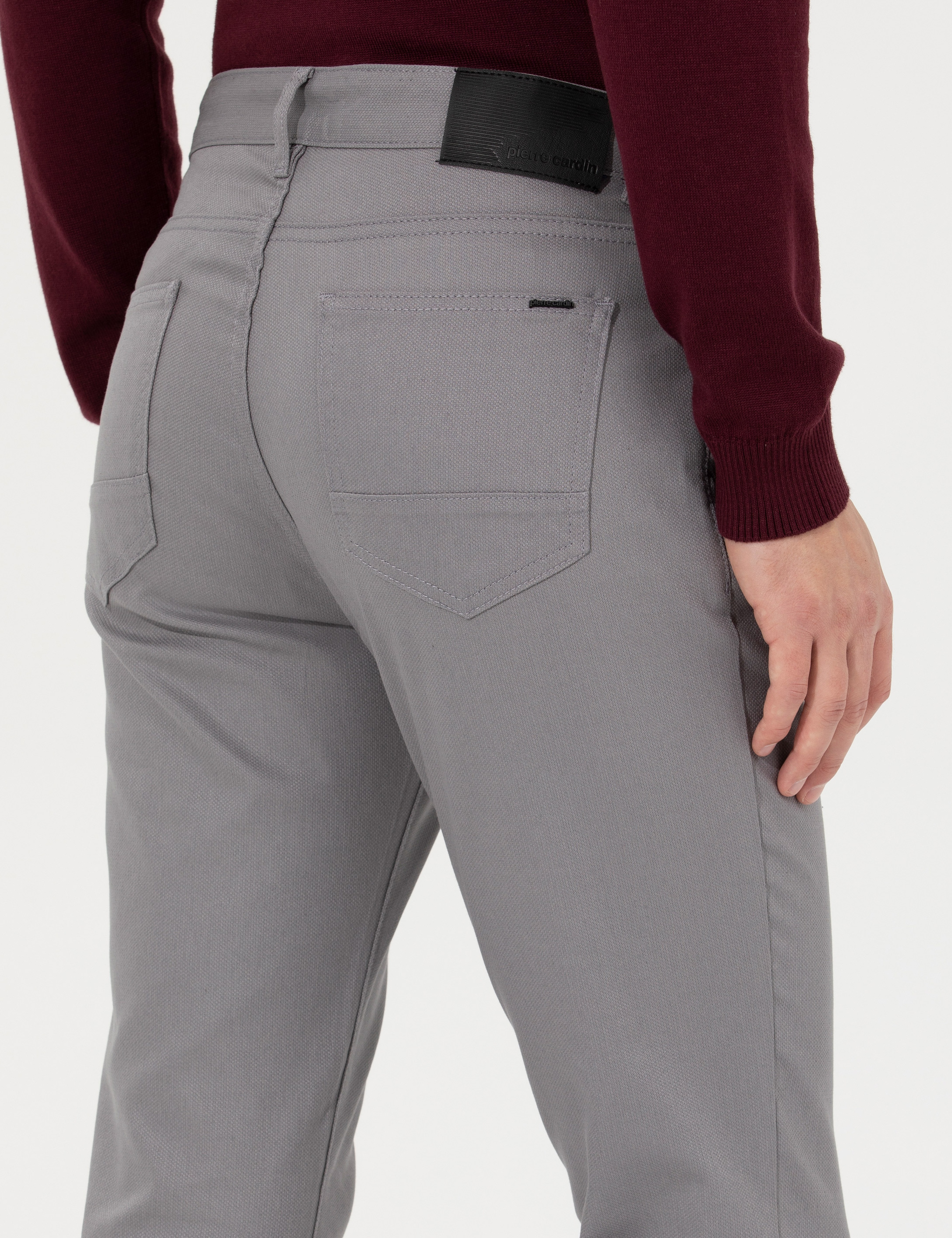 Gri Slim Fit Kanvas Pantolon