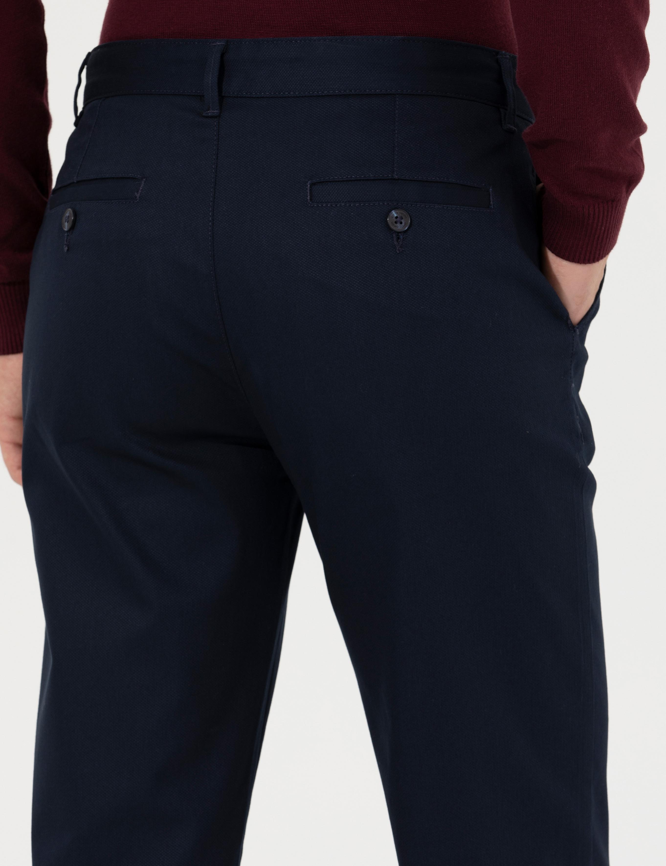 Lacivert Regular Fit Kanvas Pantolon