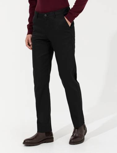 Siyah Regular Fit Kanvas Pantolon