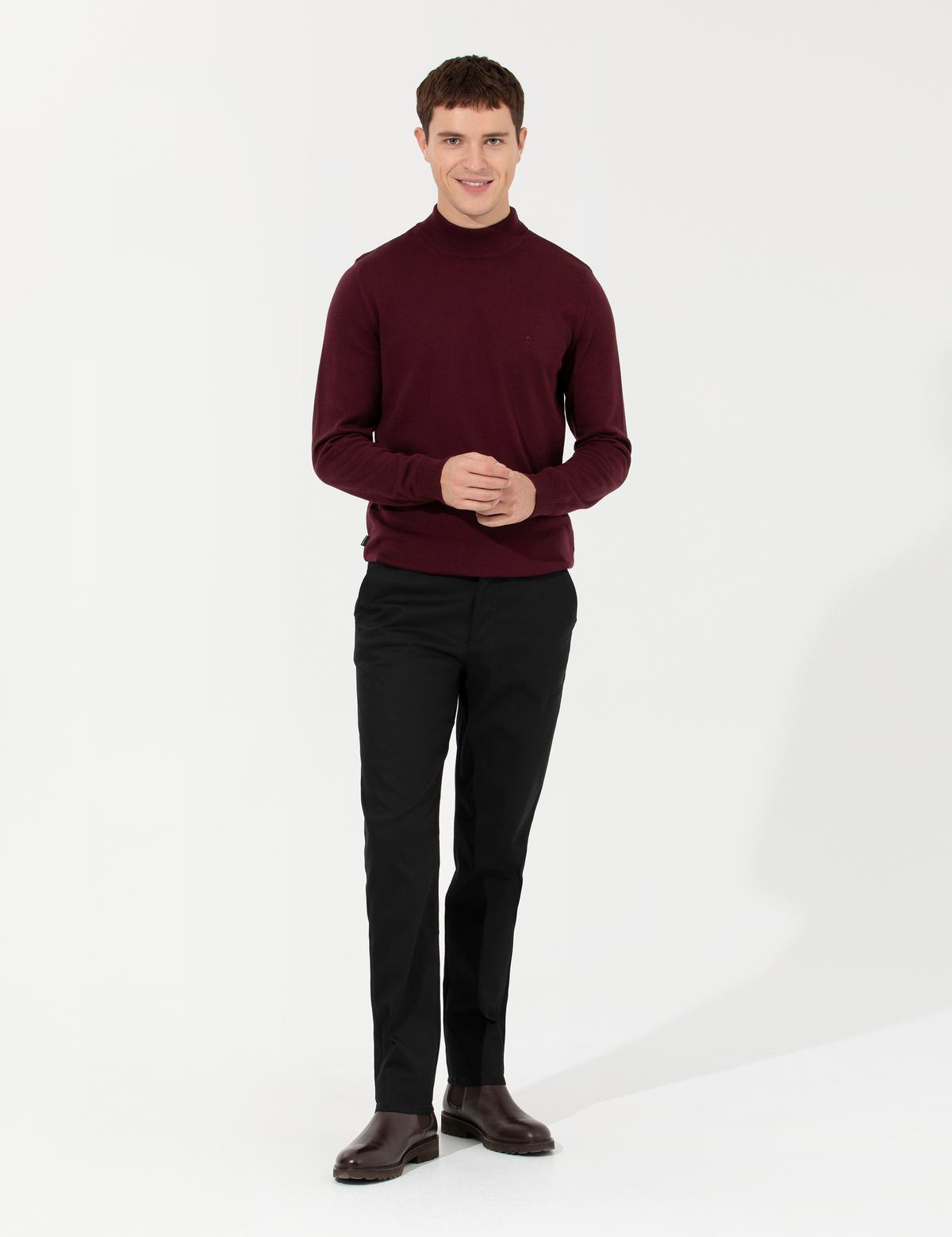 Siyah Regular Fit Kanvas Pantolon