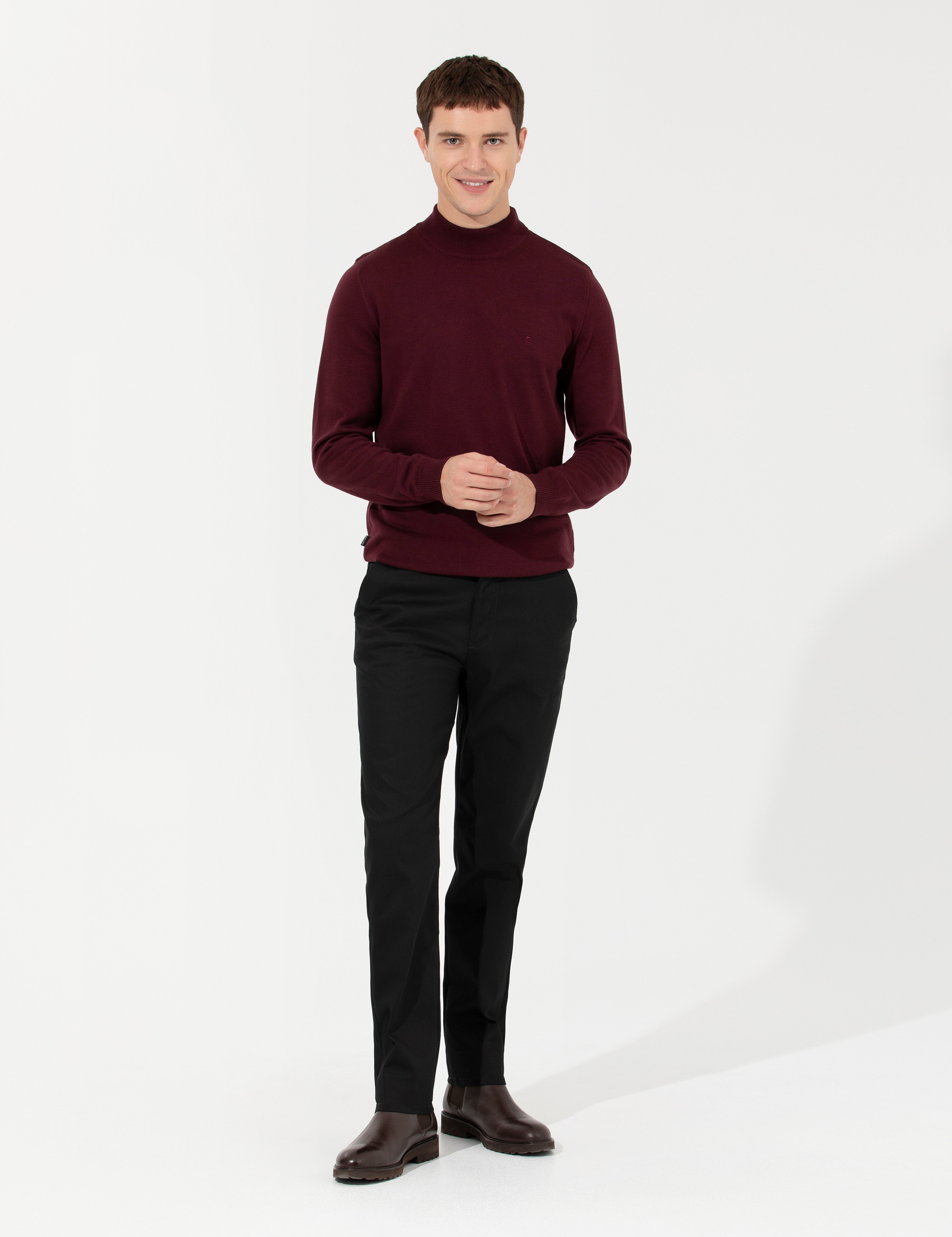 Siyah Regular Fit Kanvas Pantolon - Image 1