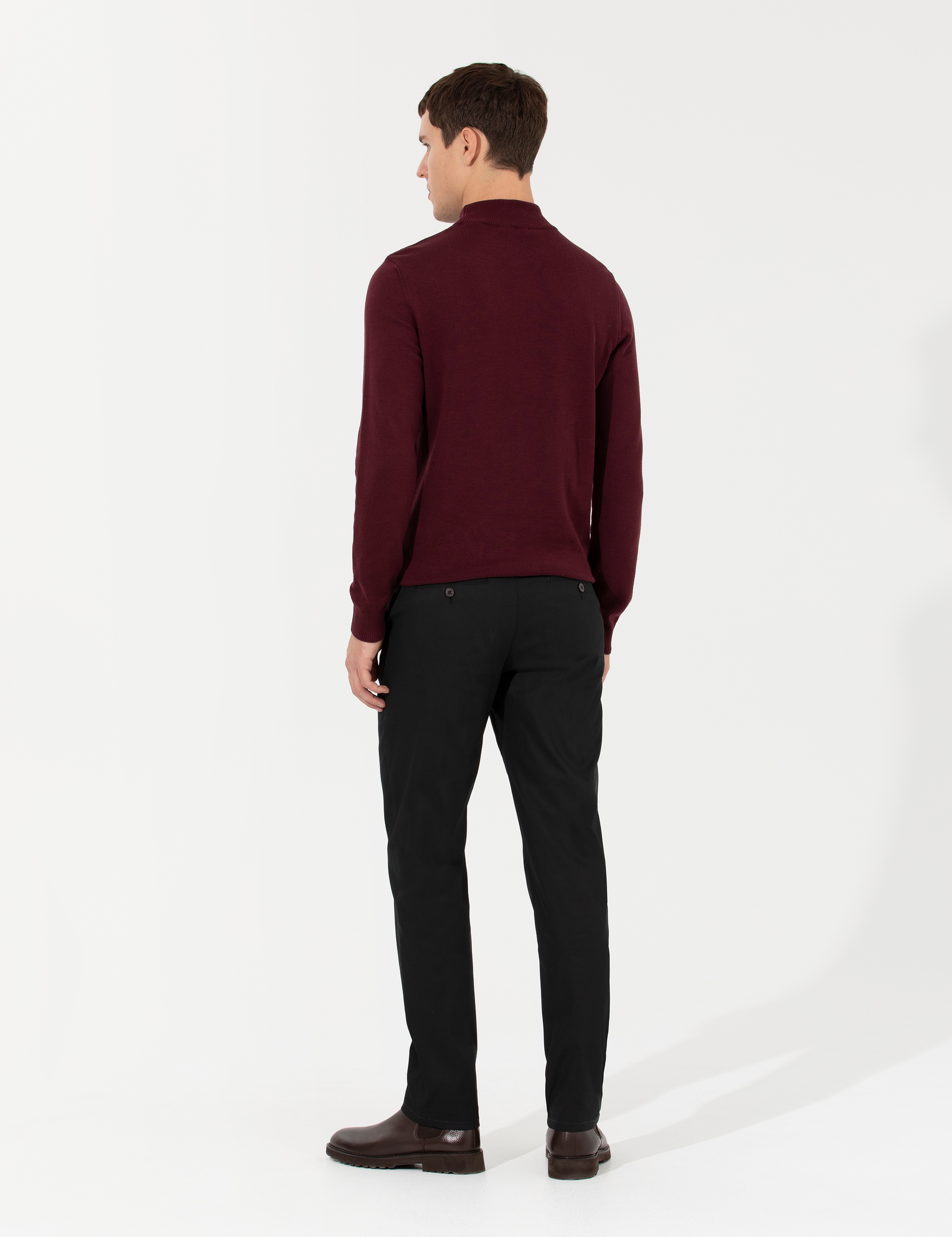 Siyah Regular Fit Kanvas Pantolon