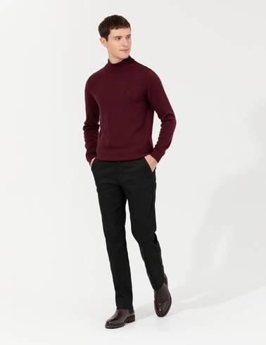 Siyah Regular Fit Kanvas Pantolon