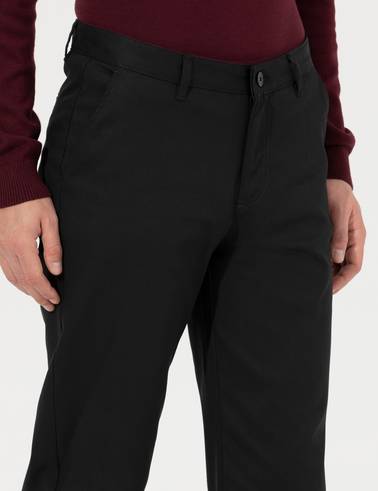 Siyah Regular Fit Kanvas Pantolon