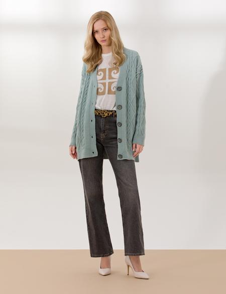 Mint Comfort Fit Triko Hırka - 50260103014