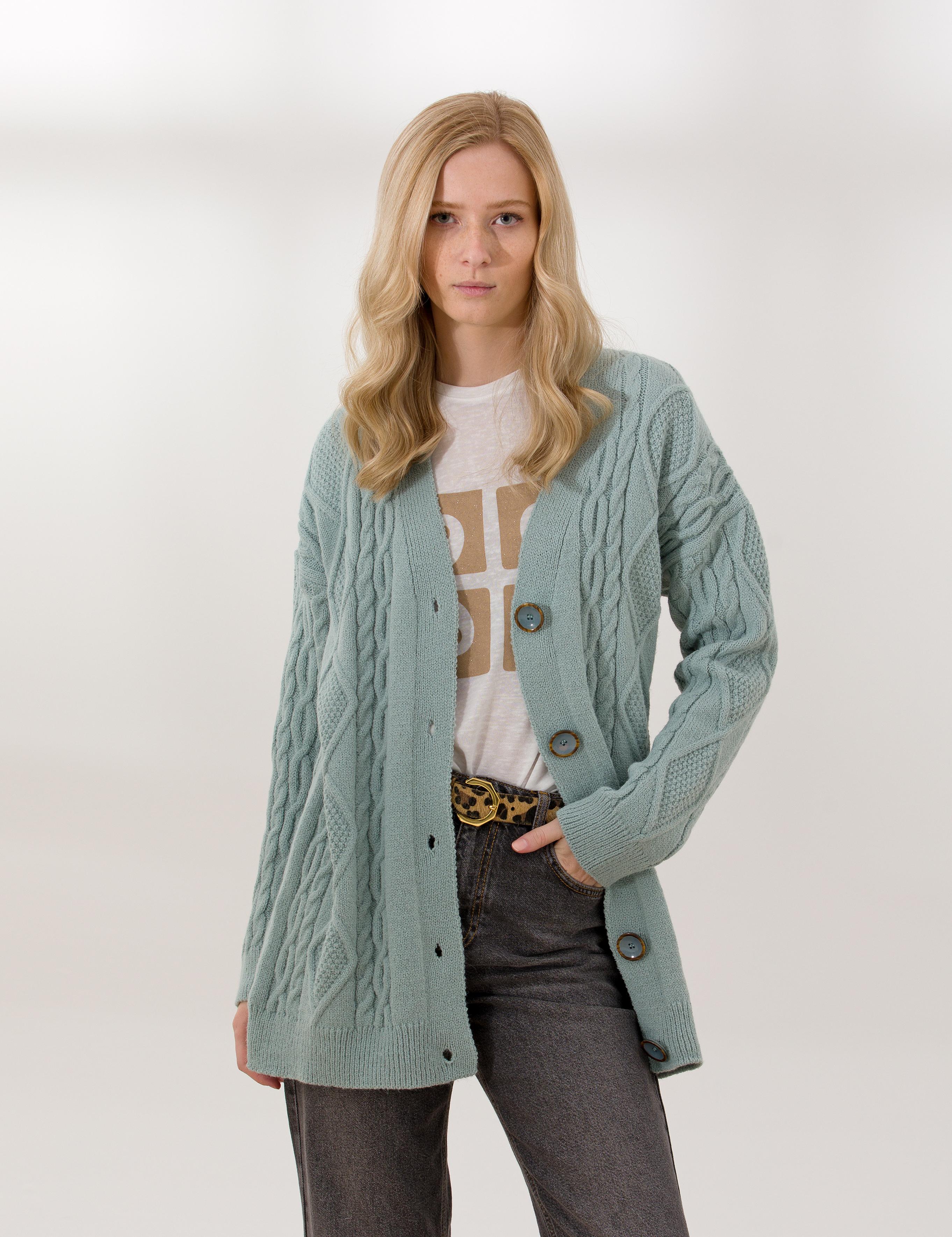 Mint Comfort Fit Triko Hırka