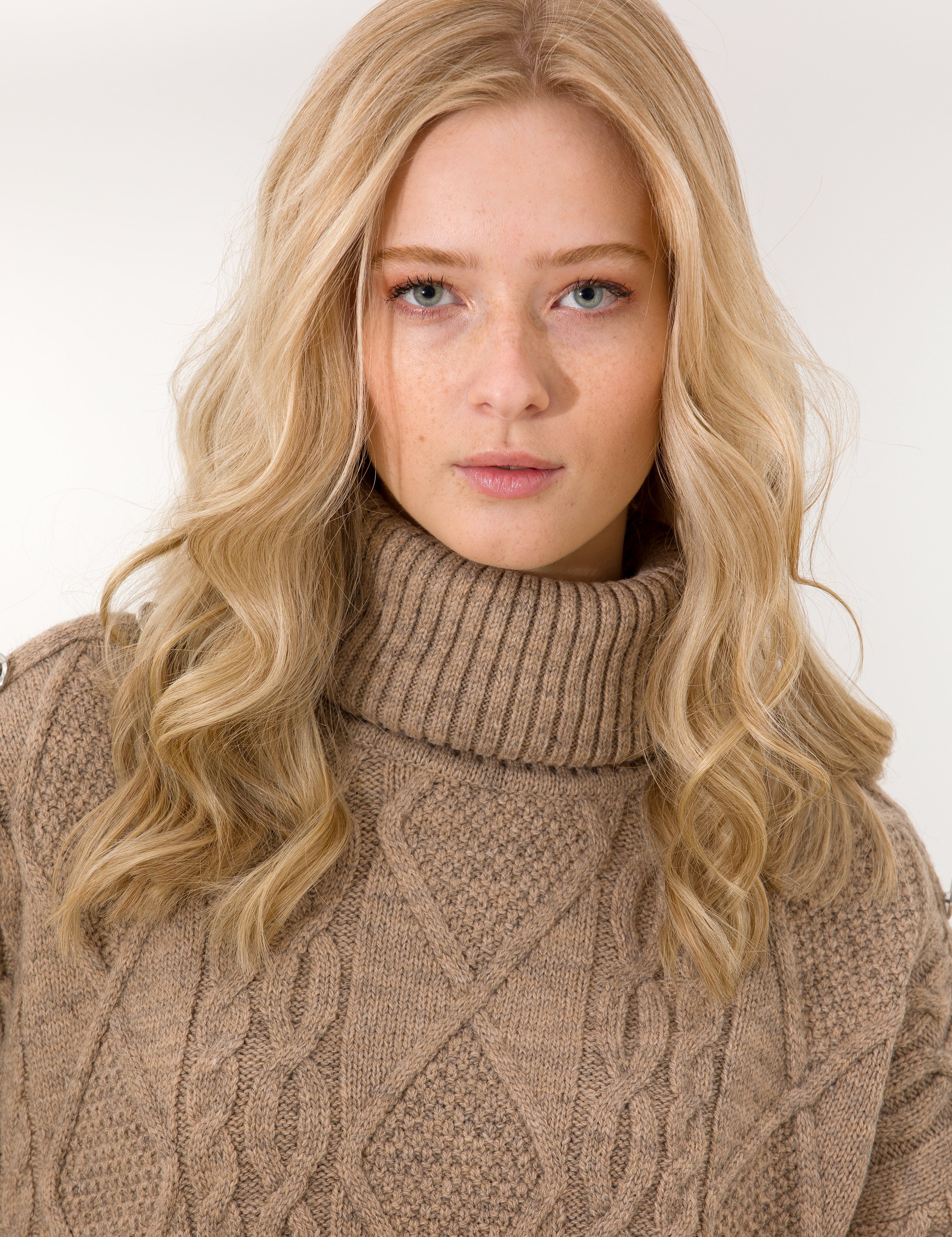 Vizon Crop Top Balıkçı Yaka Kazak - Image 3