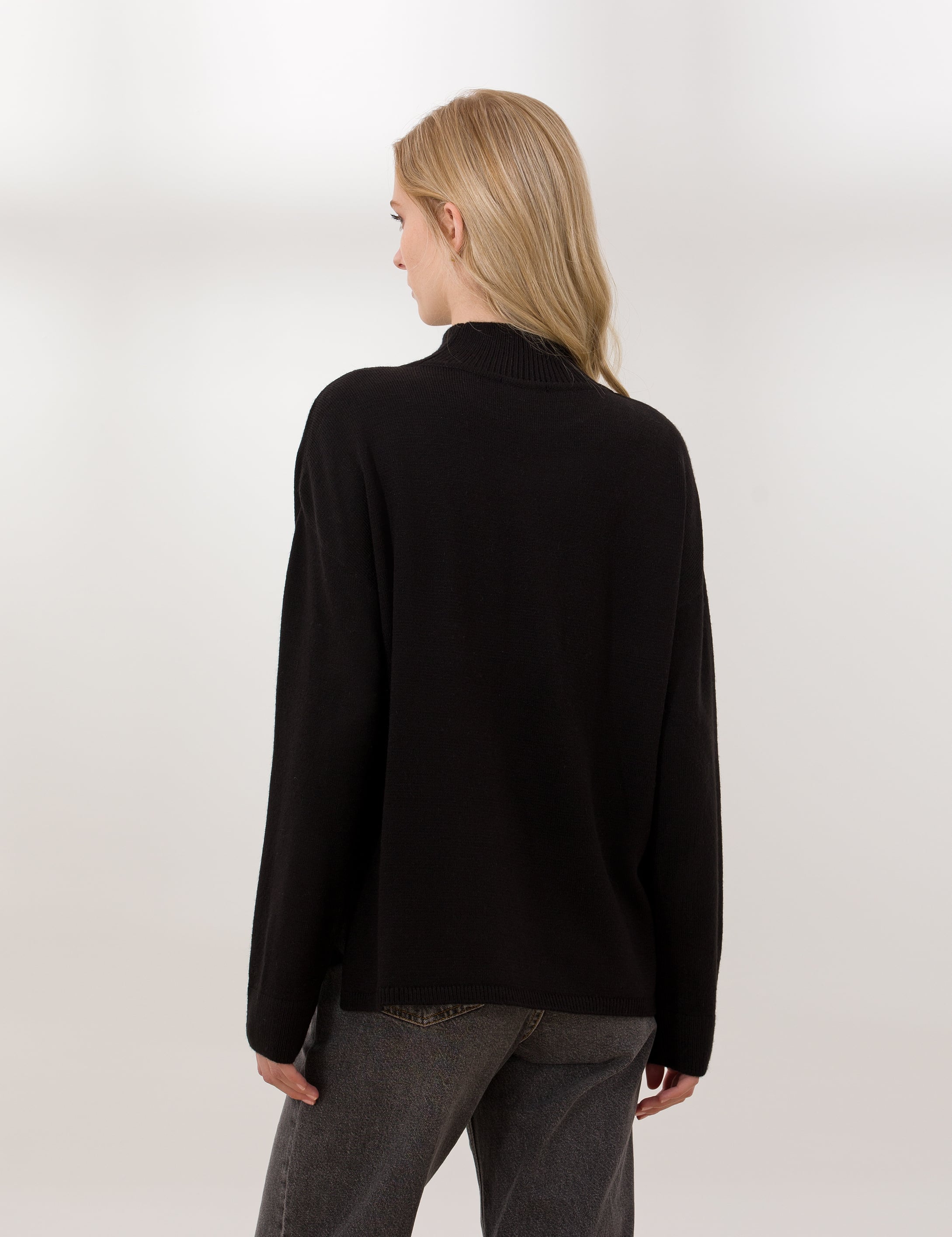 Siyah Comfort Fit Basic Balıkçı Yaka Kazak - Image 5
