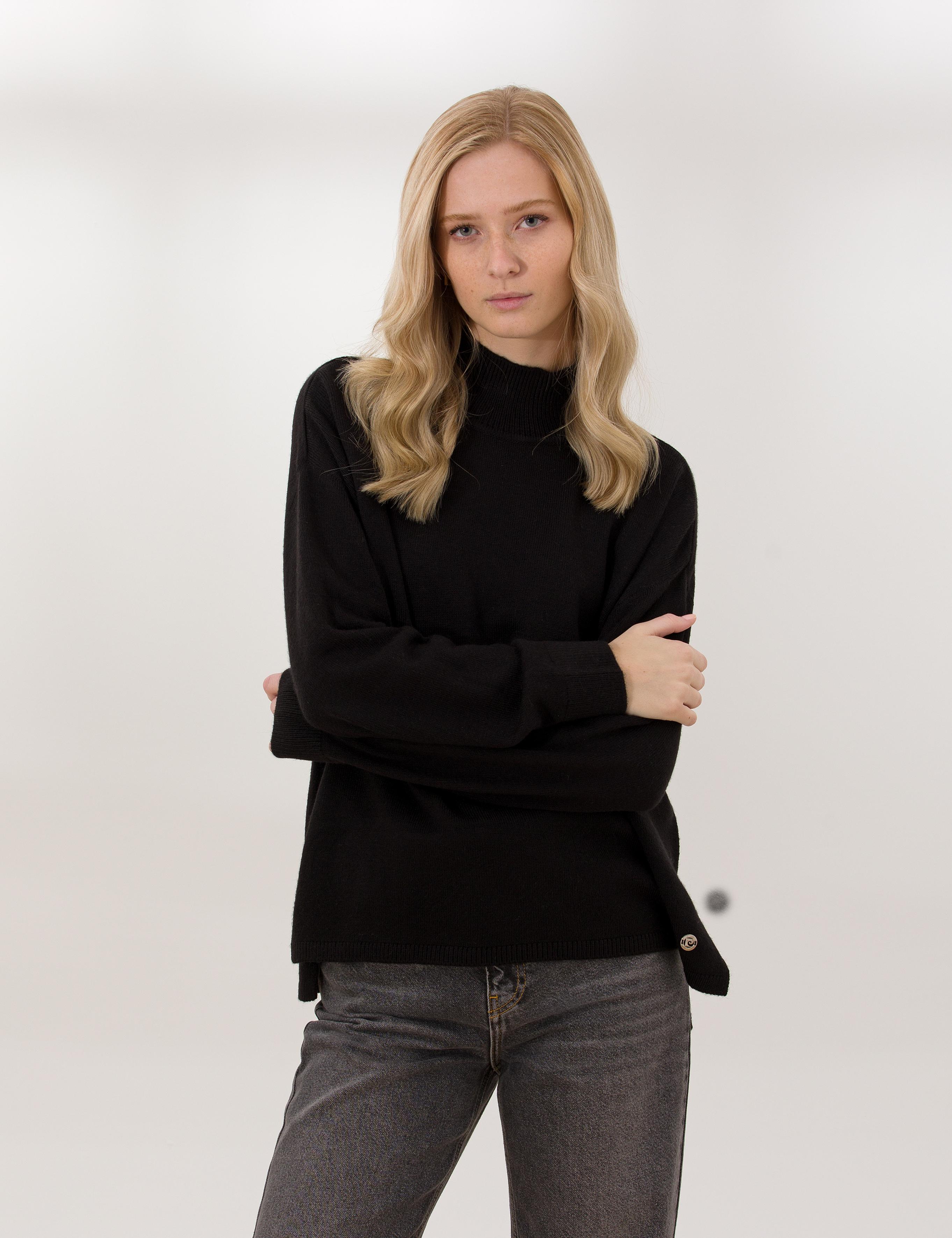 Siyah Comfort Fit Basic Balıkçı Yaka Kazak