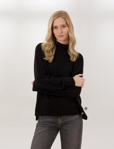 Siyah Comfort Fit Basic Balıkçı Yaka Kazak - 50260244003