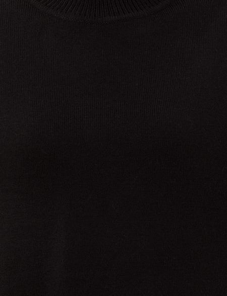 Siyah Comfort Fit Basic Balıkçı Yaka Kazak - 50260244003