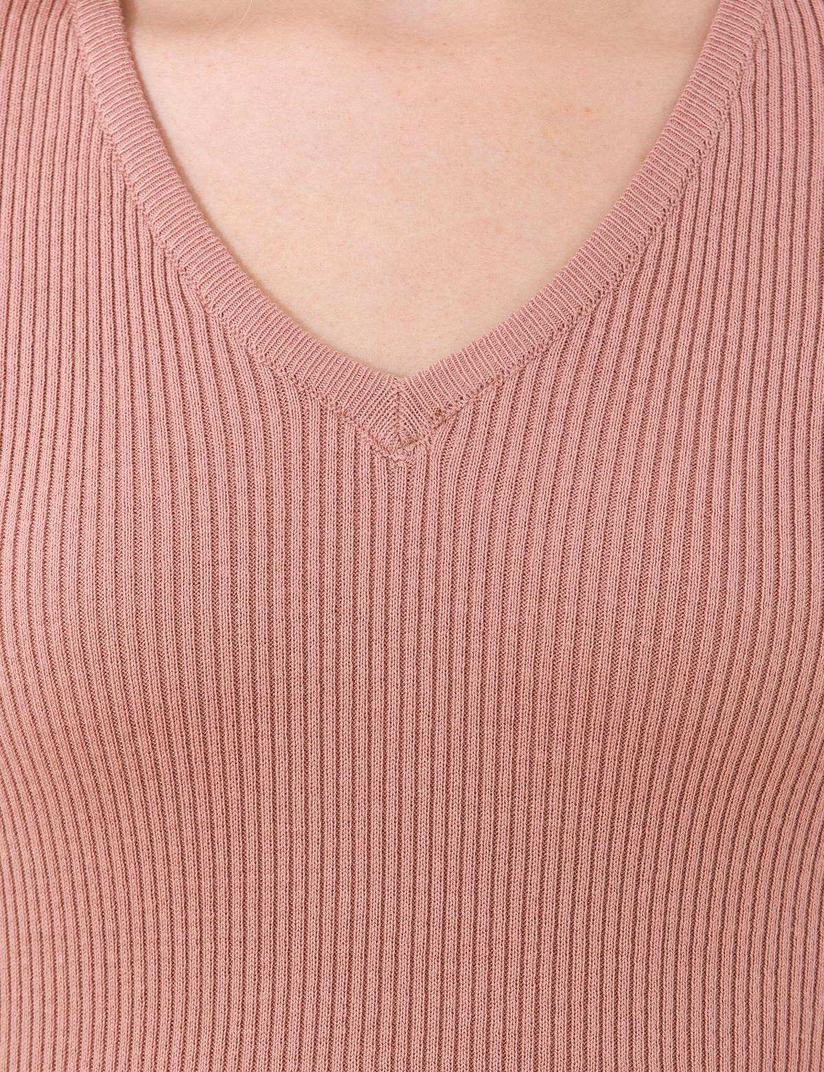 Pudra Slim Fit V Yaka Basic Kazak - 50260241044