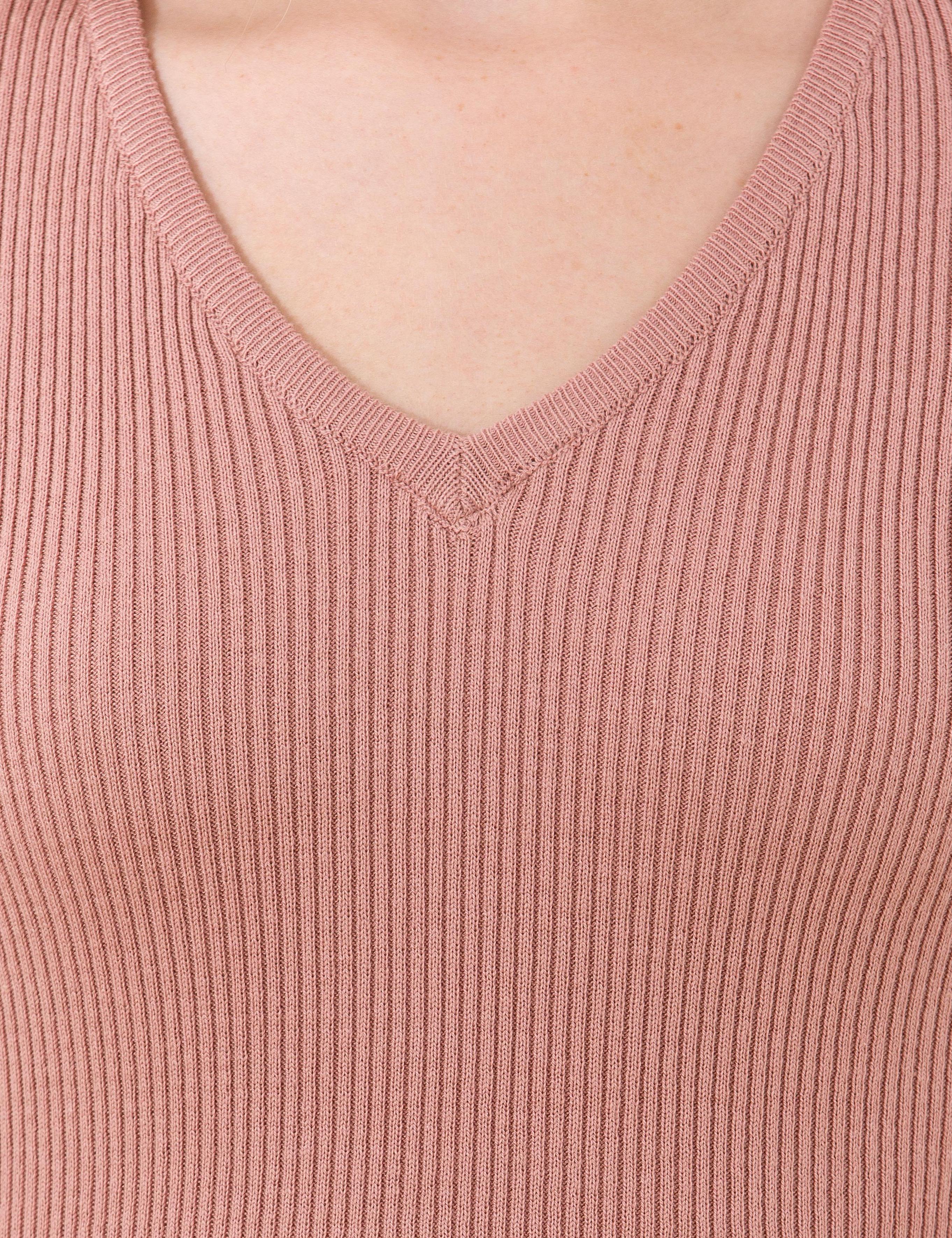 Pudra Slim Fit V Yaka Basic Kazak