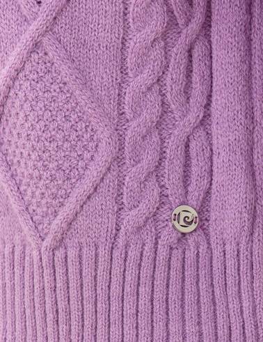 Lila Crop Top Balıkçı Yaka Kazak