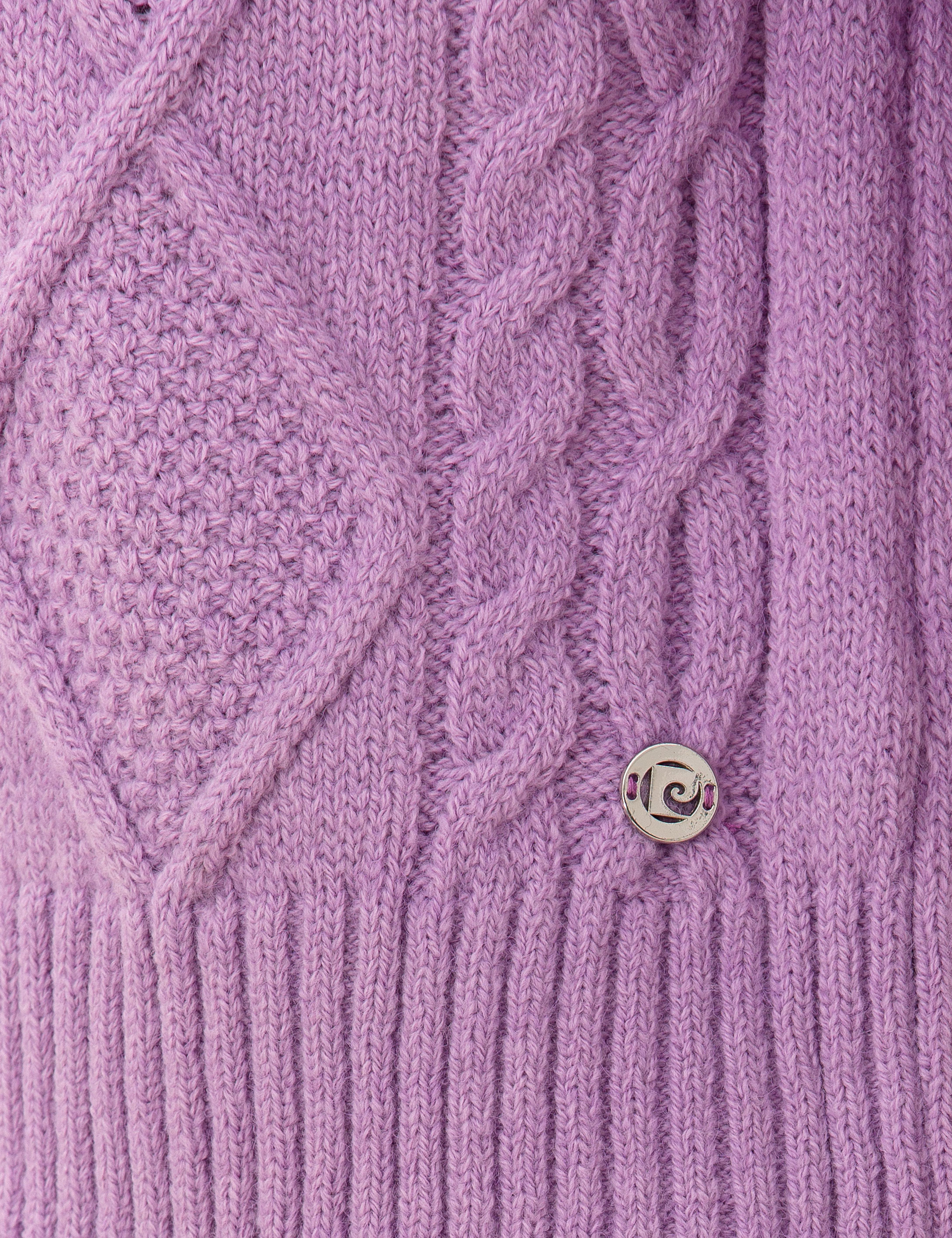 Lila Crop Top Balıkçı Yaka Kazak