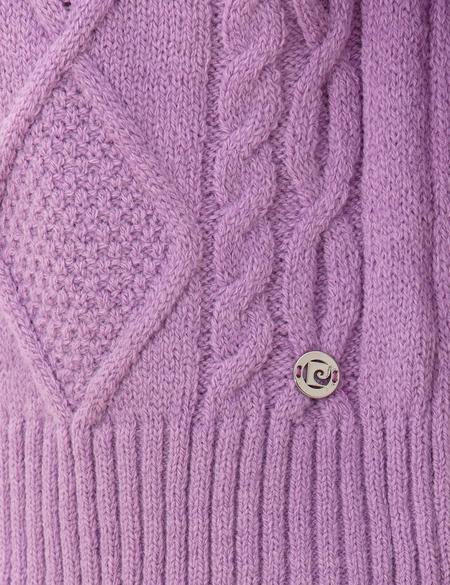 Lila Crop Top Balıkçı Yaka Kazak - 50259955018