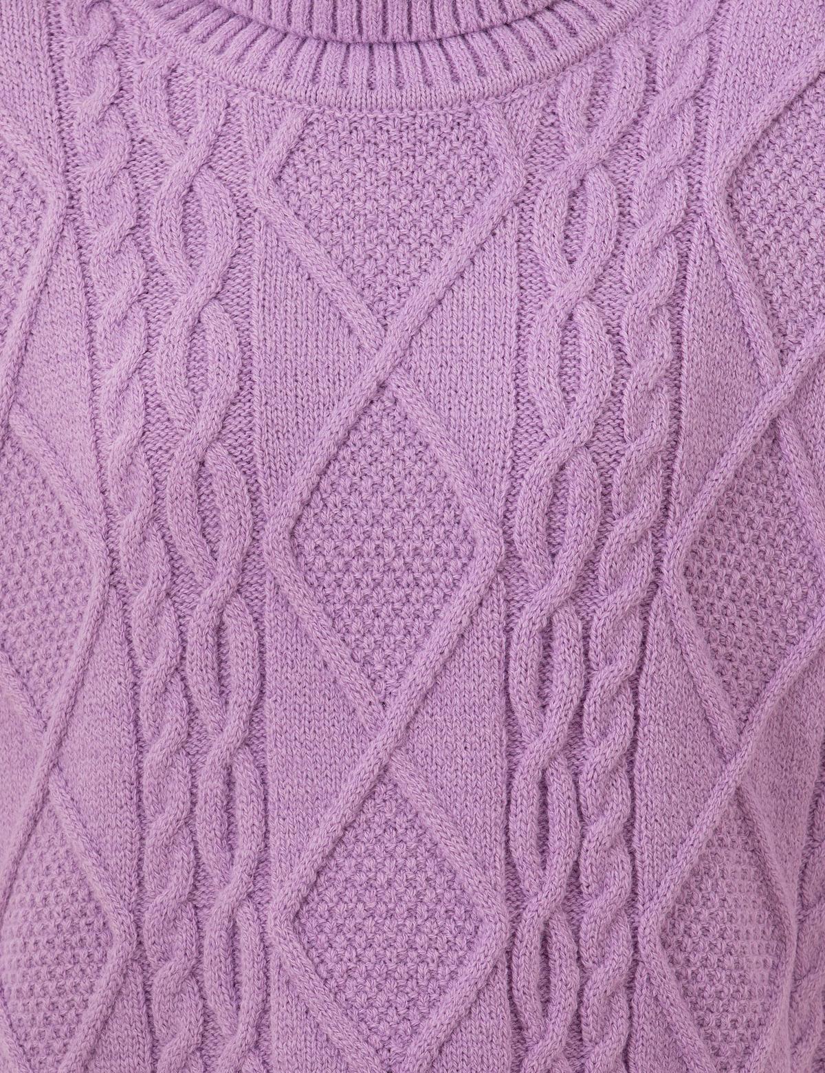 Lila Crop Top Balıkçı Yaka Kazak - 50259955018