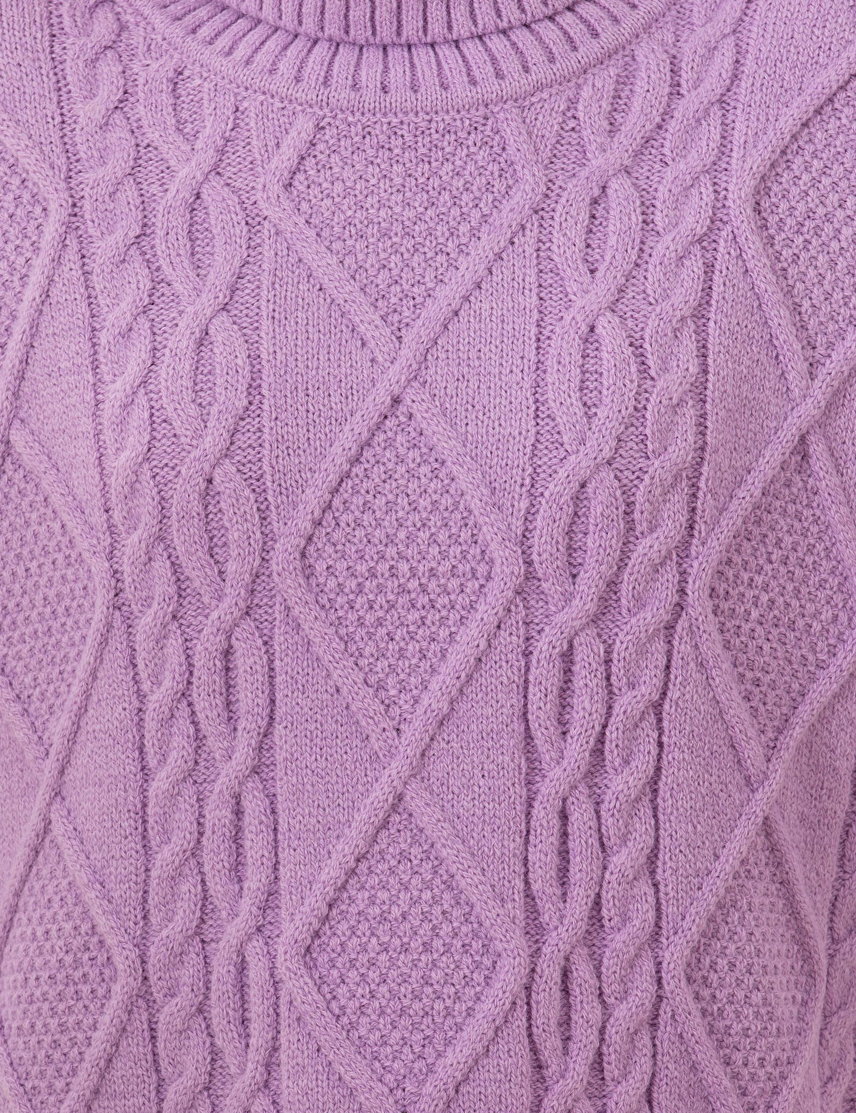 Lila Crop Top Balıkçı Yaka Kazak