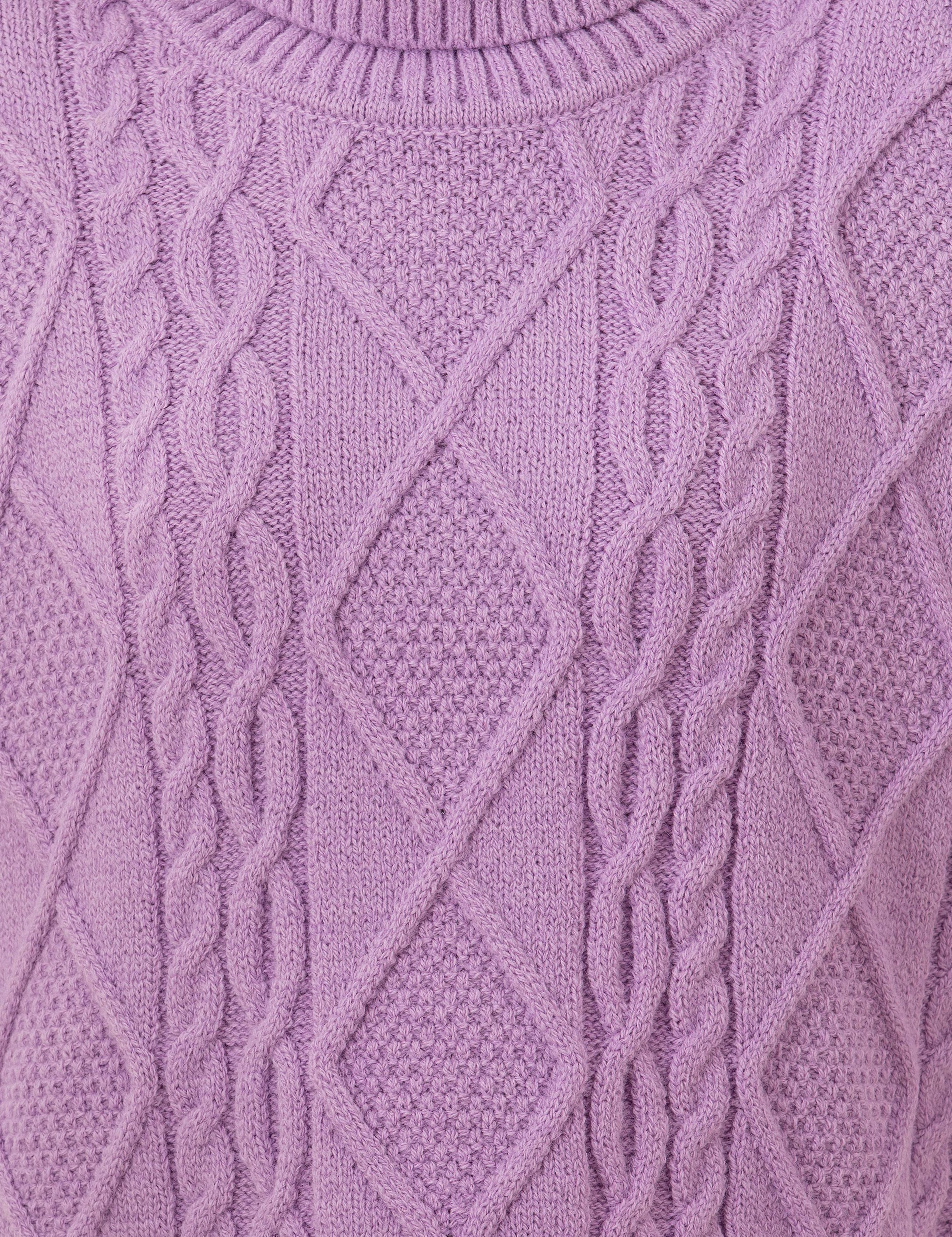 Lila Crop Top Balıkçı Yaka Kazak - Image 6
