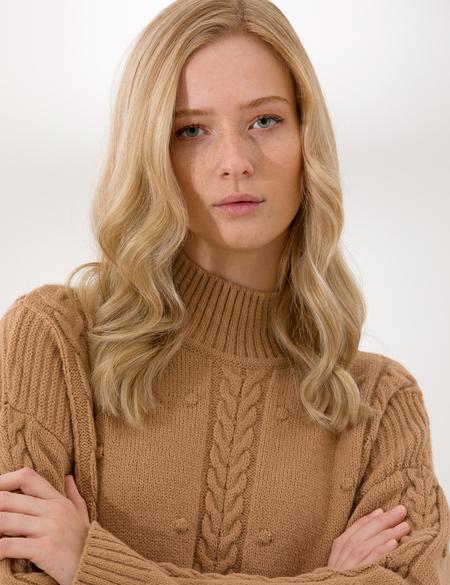 Camel Comfort Fit Yarım Balıkçı Yaka Kazak - 50257263013