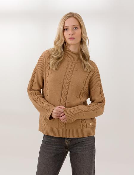 Camel Comfort Fit Yarım Balıkçı Yaka Kazak - 50257263013