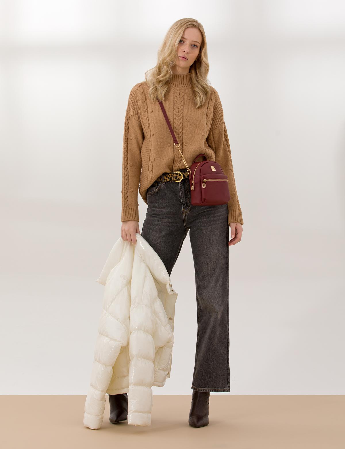 Camel Comfort Fit Yarım Balıkçı Yaka Kazak - 50257263013