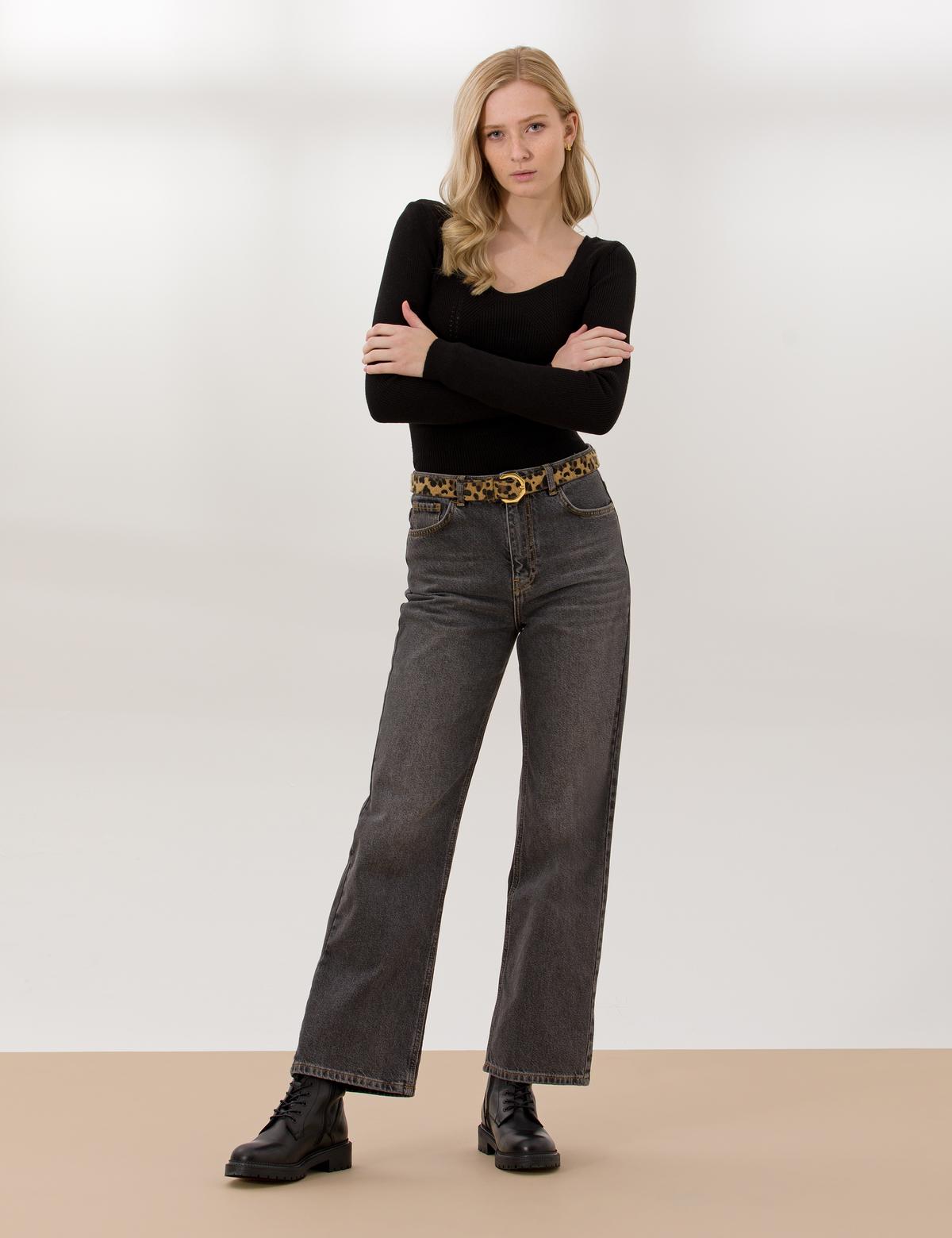 Siyah Slim Fit Kazak - 50260242008