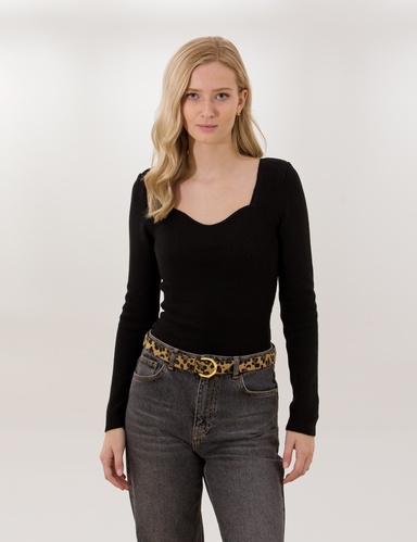 Siyah Slim Fit Kazak