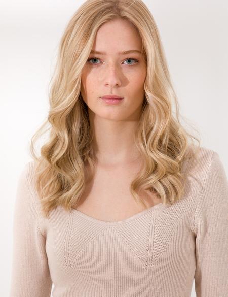 Krem Melanj Slim Fit Kazak - 50260242013