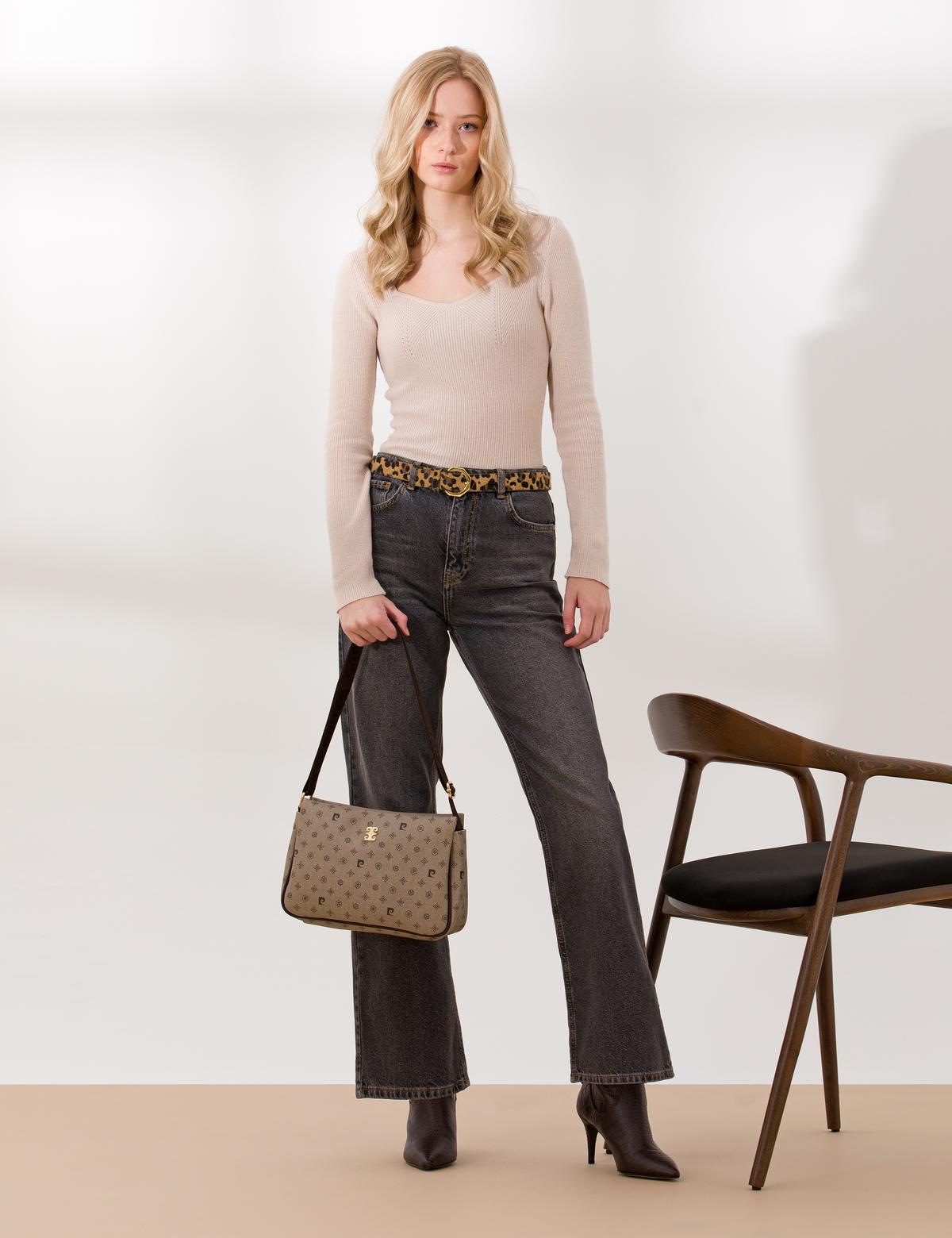 Krem Melanj Slim Fit Kazak - 50260242013