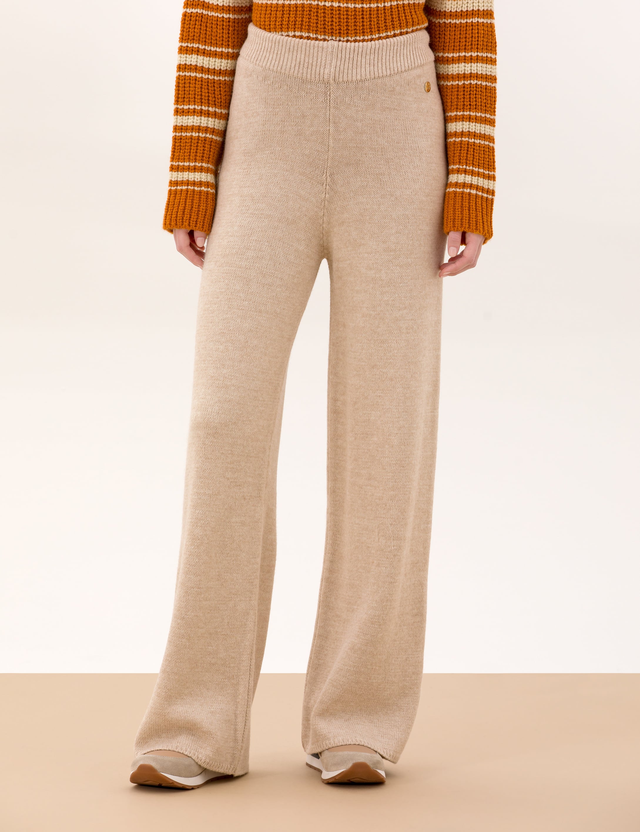 Pierre Cardin Krem Melanj Loose Fit Triko Pantolon görsel 2