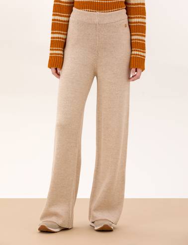 Krem Melanj Loose Fit Triko Pantolon