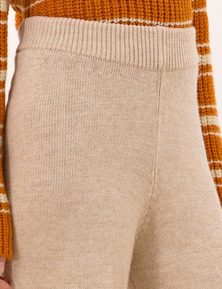 Krem Melanj Loose Fit Triko Pantolon - 50260593009