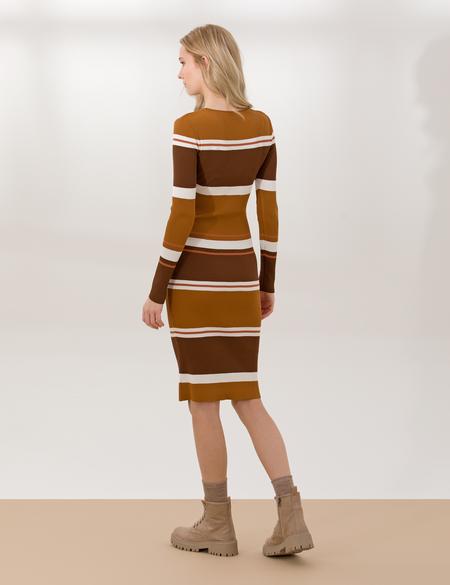 Çok Renkli Ex. Slim Fit Triko Elbise - 50261679003