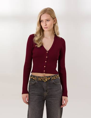 Bordo Ex. Slim Fit Hırka