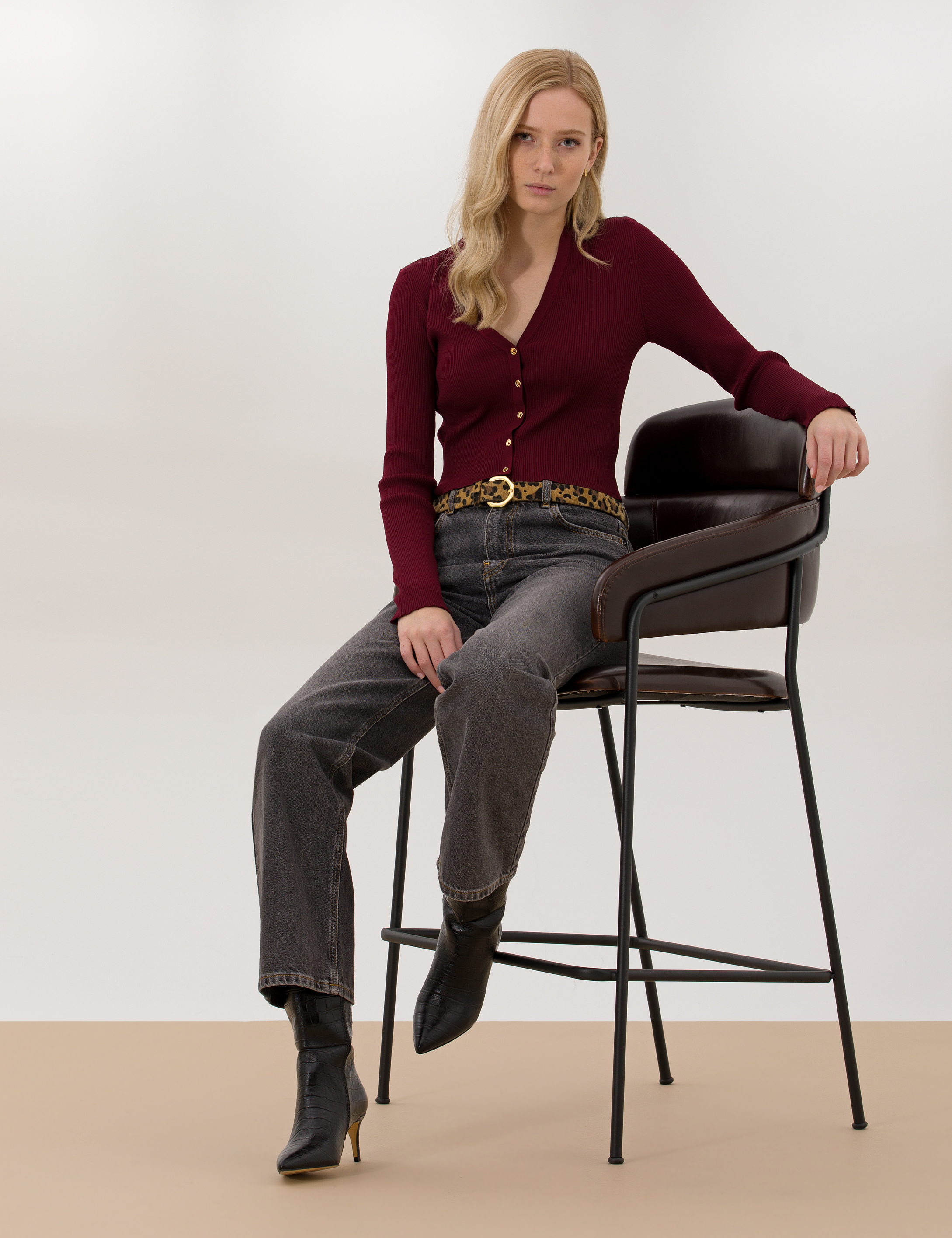 Pierre Cardin Bordo Extra Slim Fit Hırka görsel 4