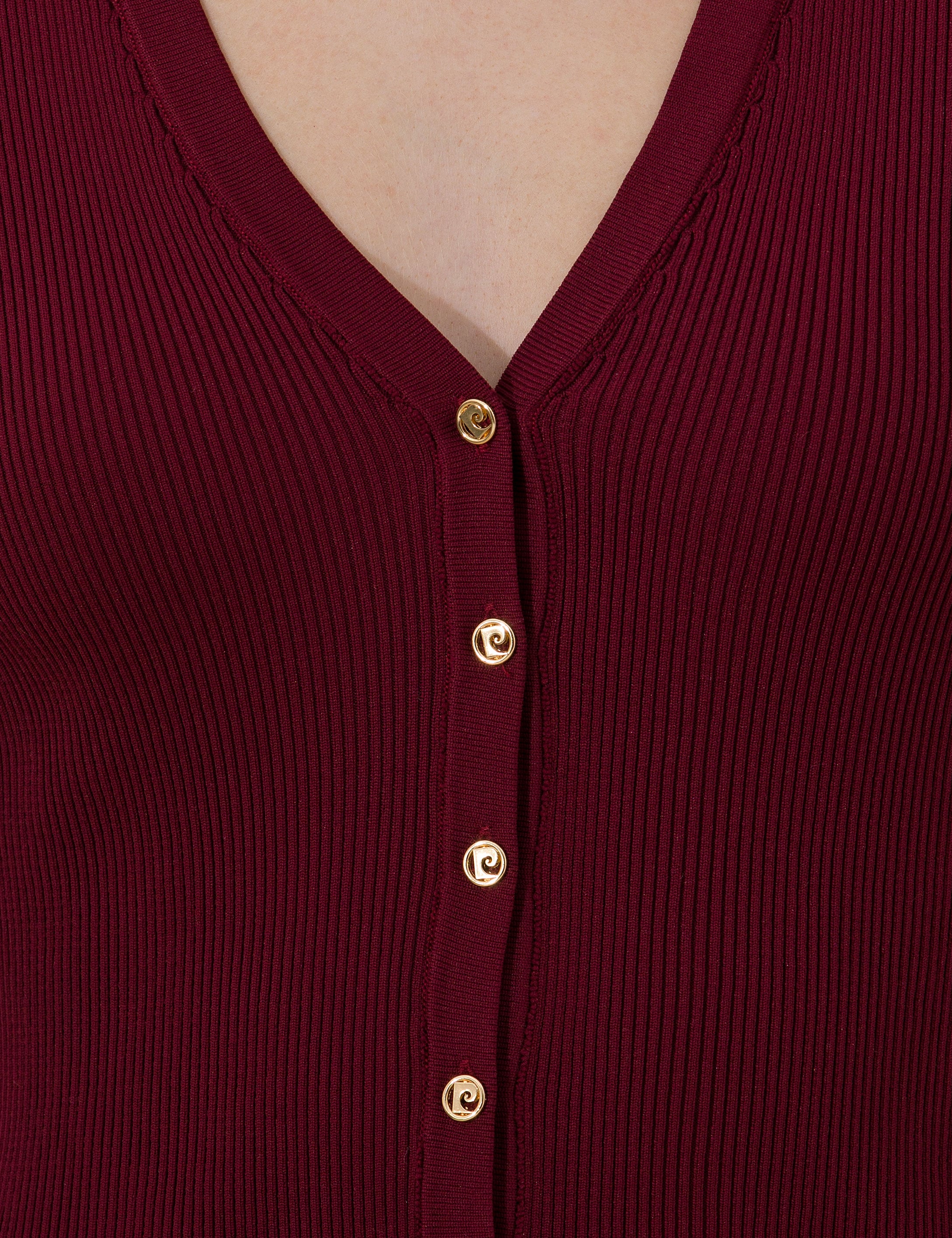 Pierre Cardin Bordo Extra Slim Fit Hırka görsel 6