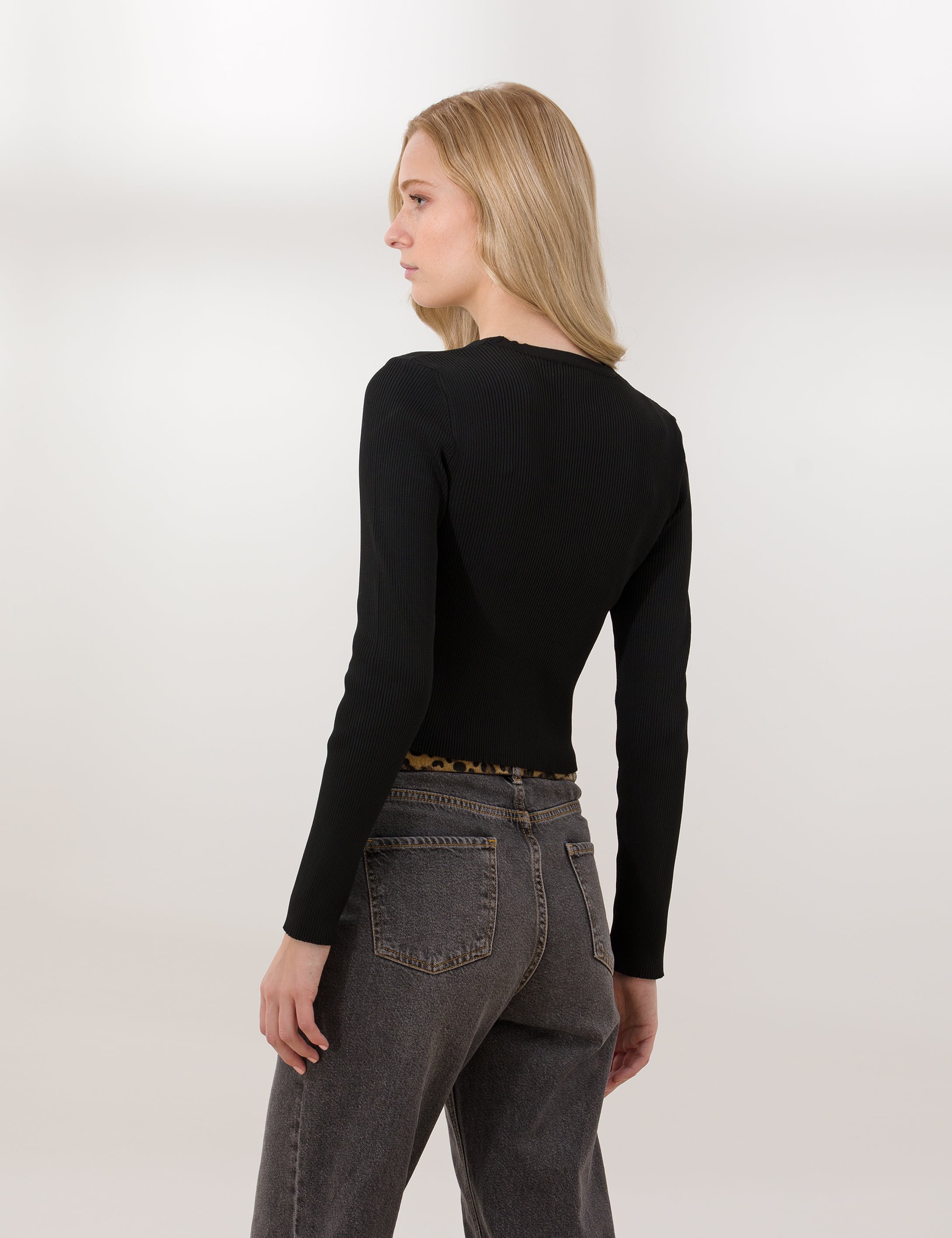 Pierre Cardin Siyah Extra Slim Fit Hırka görsel 5