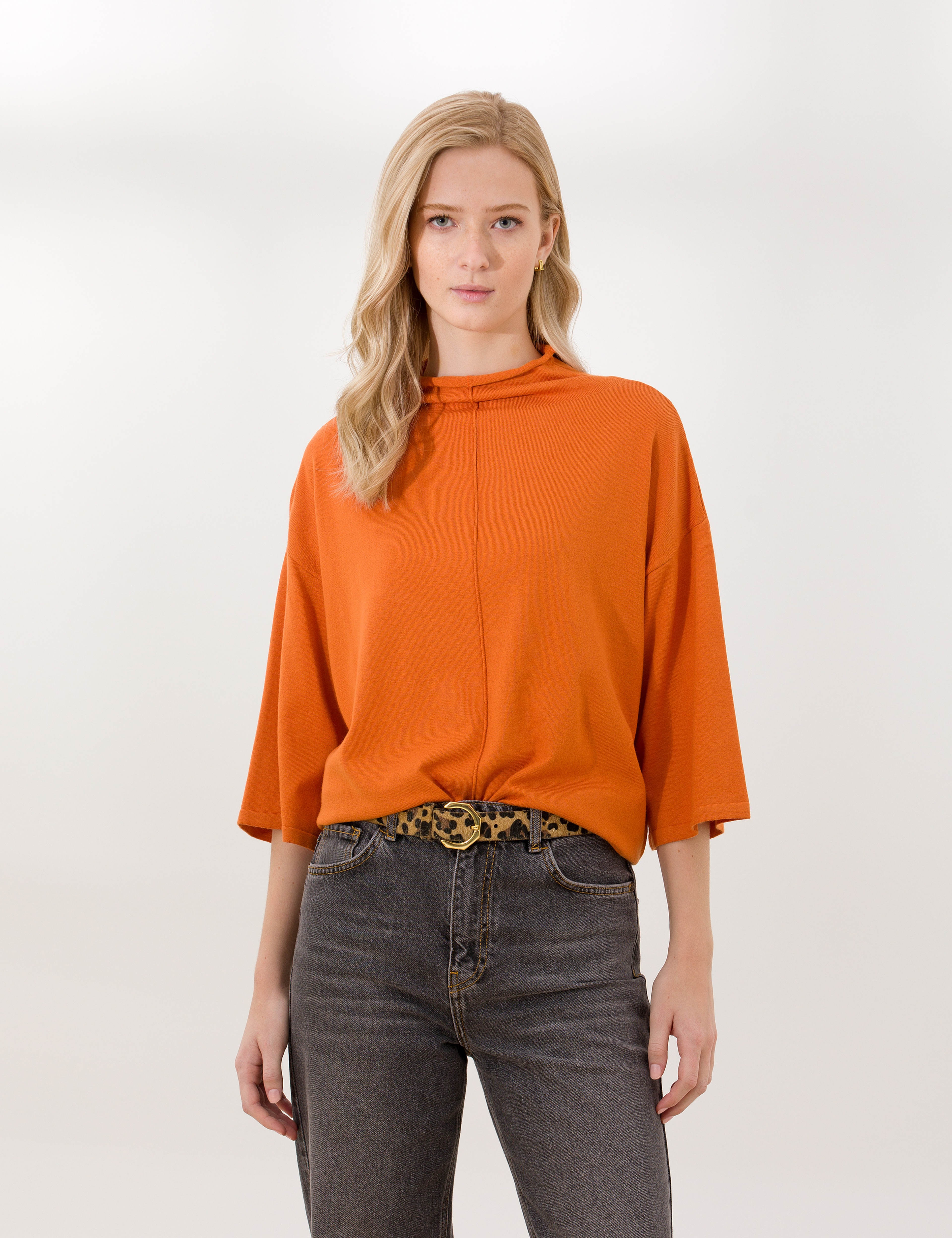 Turuncu Comfort Fit Basic Kazak - Image 3