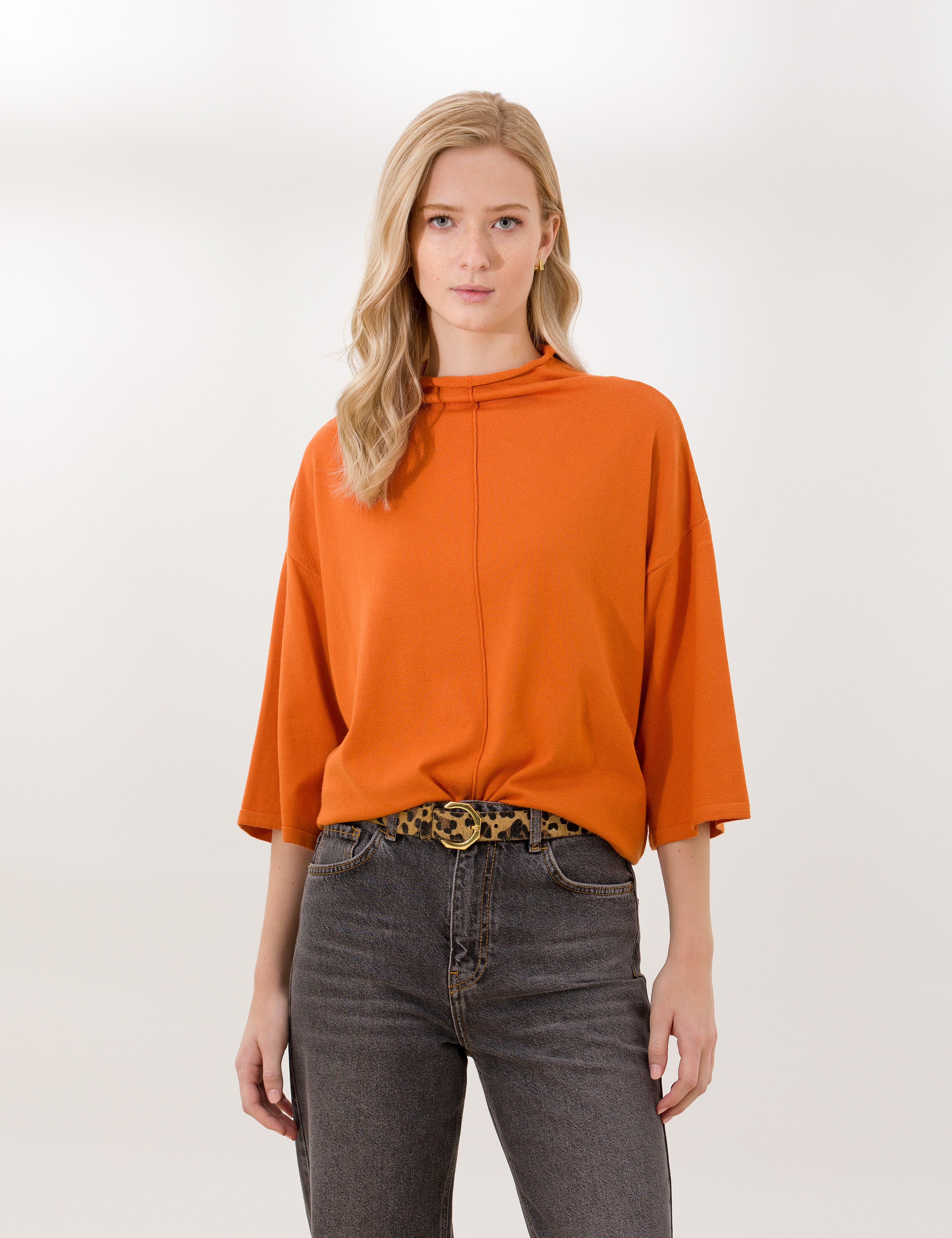Turuncu Comfort Fit Basic Kazak
