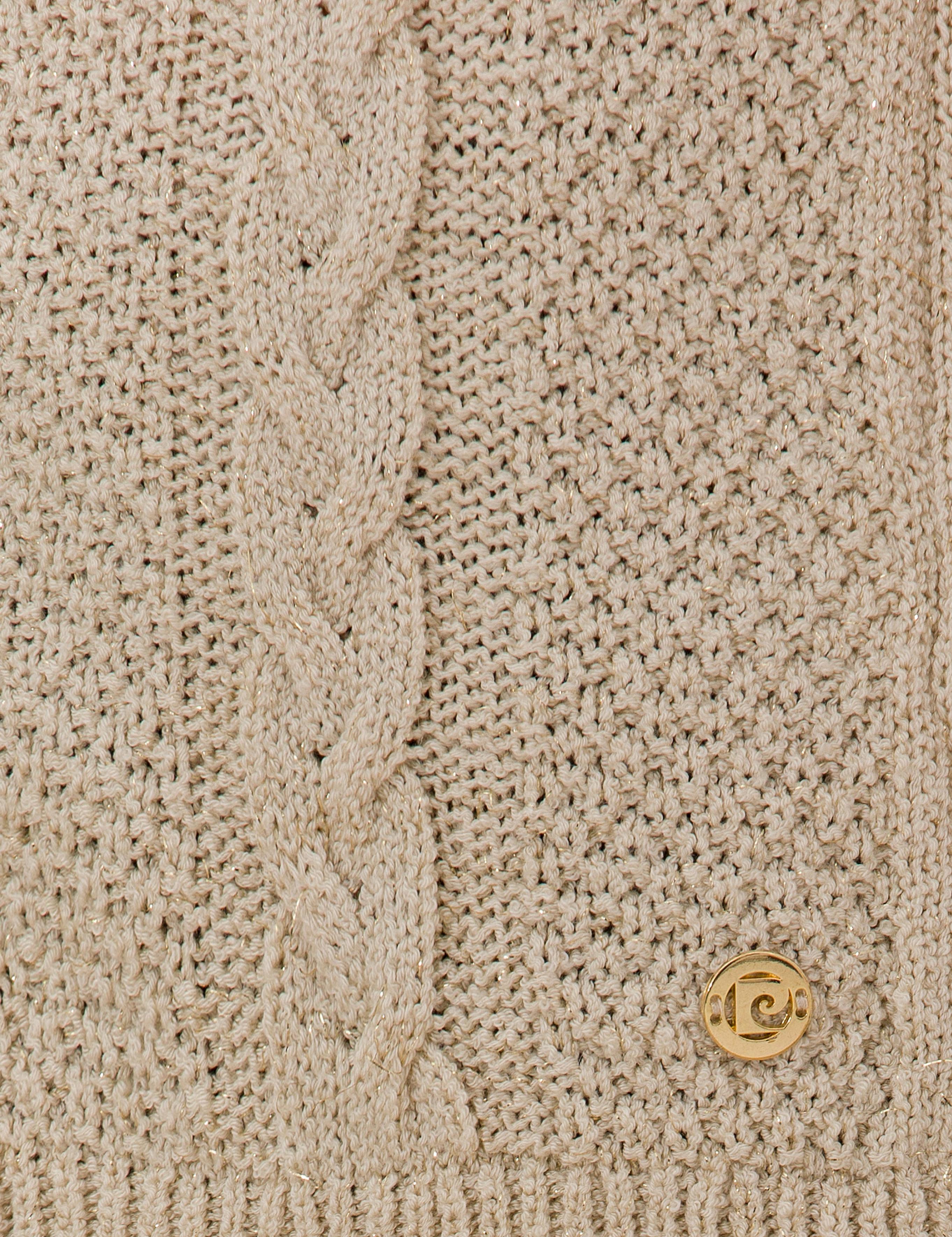 Krem Comfort Fit Bisiklet Yaka Kazak