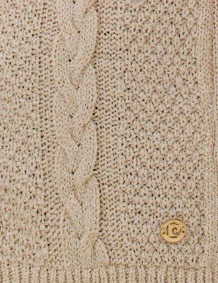 Krem Comfort Fit Bisiklet Yaka Kazak - 50253283038