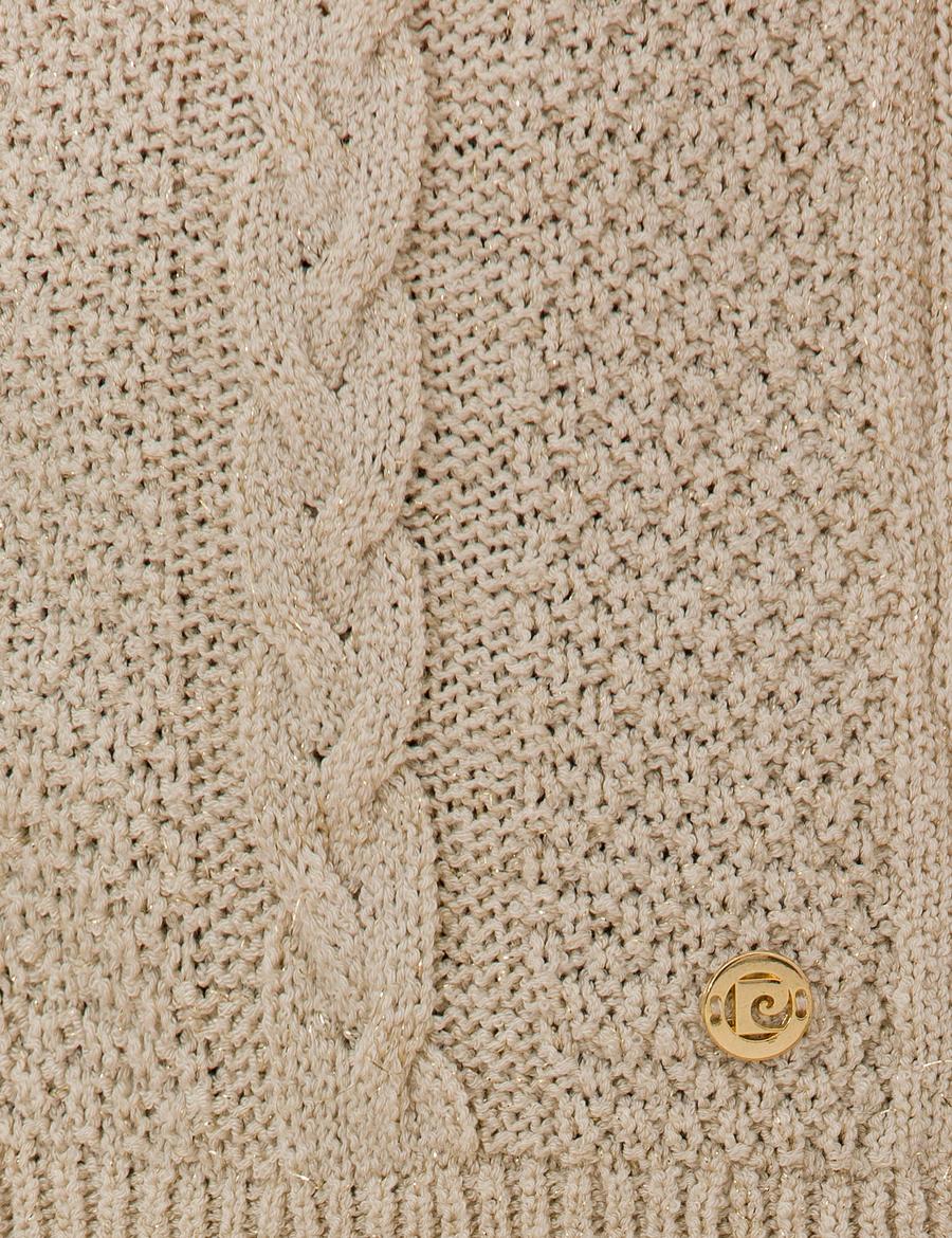 Krem Comfort Fit Bisiklet Yaka Kazak